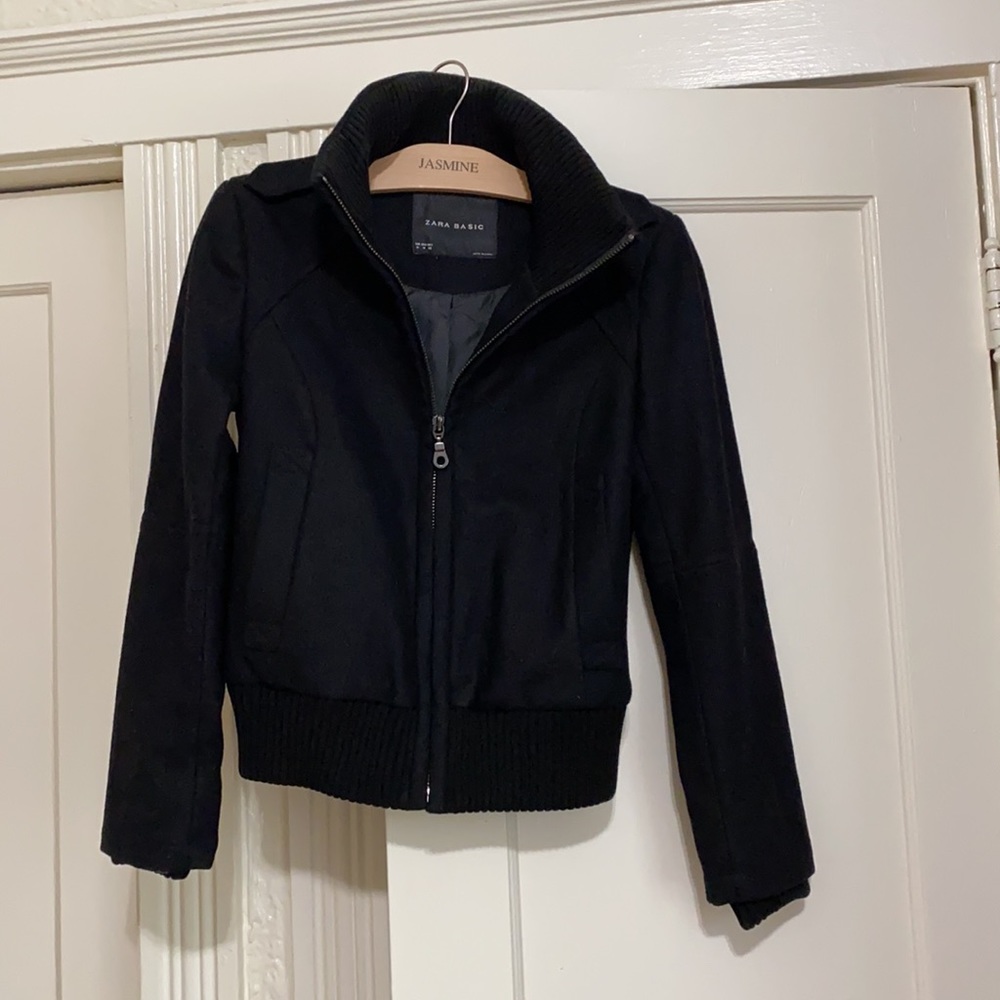 Black Zara Bomber Jacket - Picture 3 of 6